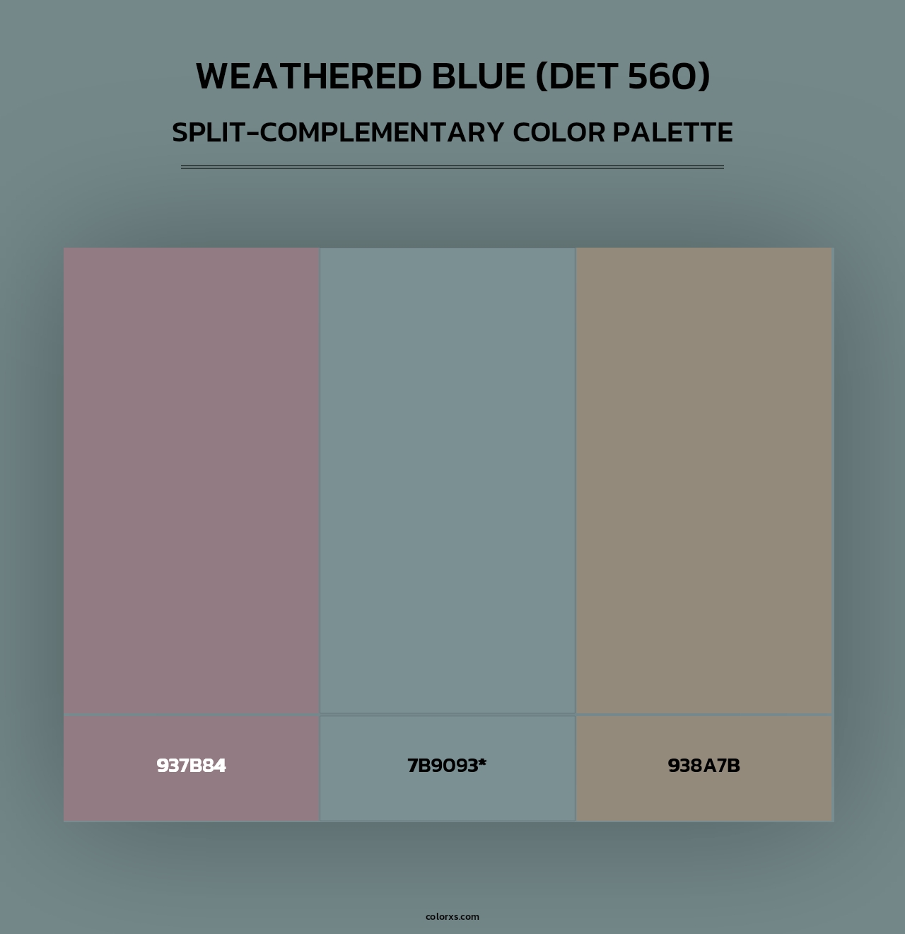 Weathered Blue (DET 560) - Split-Complementary Color Palette
