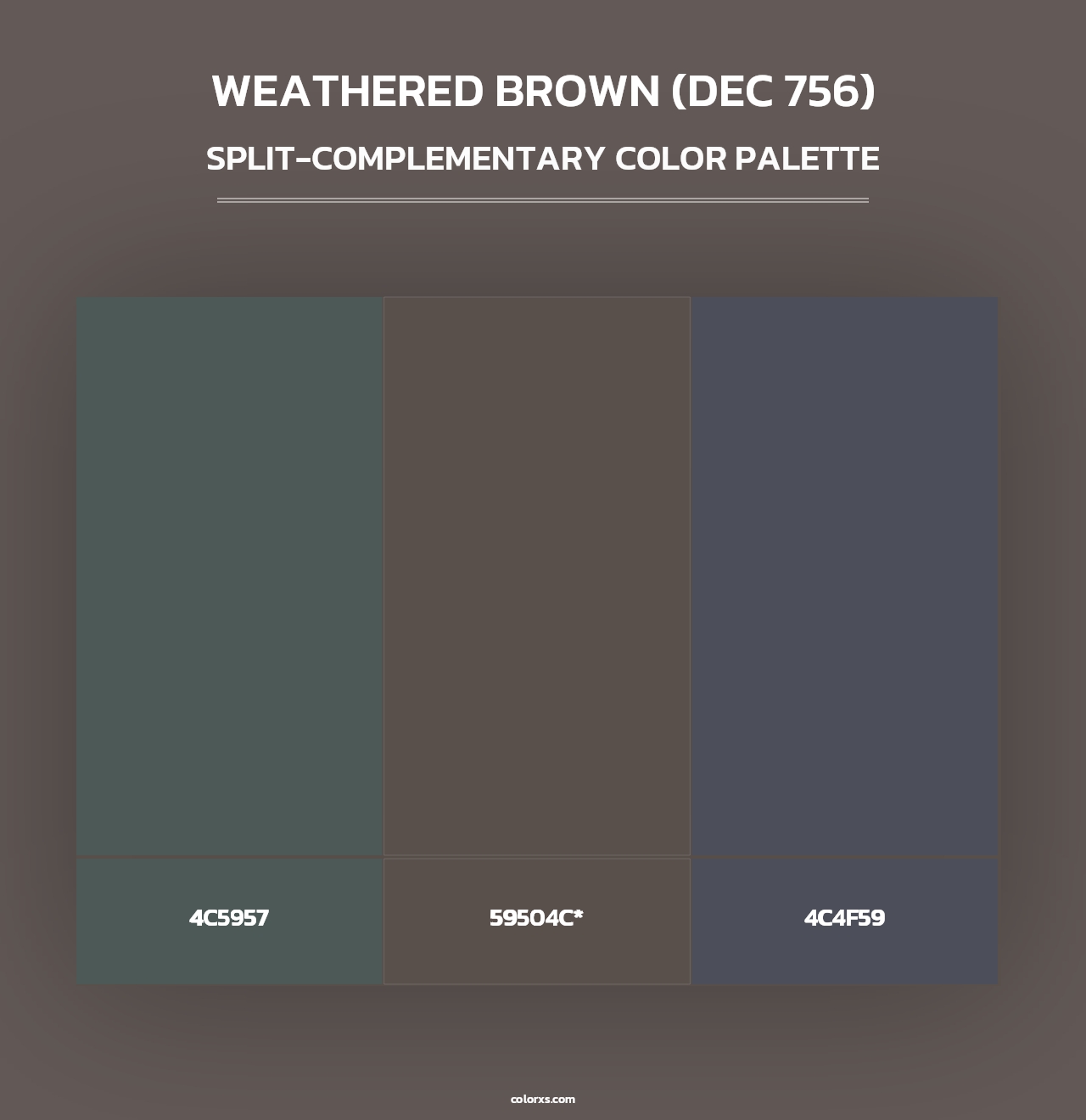 Weathered Brown (DEC 756) - Split-Complementary Color Palette