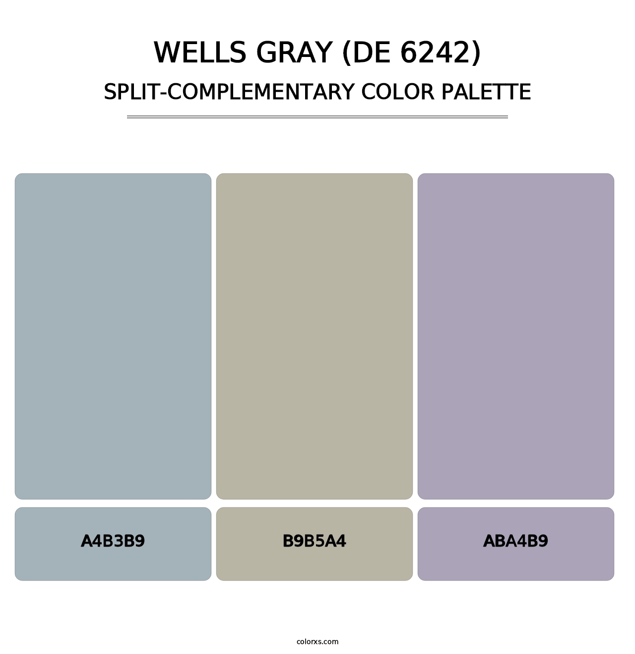 Wells Gray (DE 6242) - Split-Complementary Color Palette