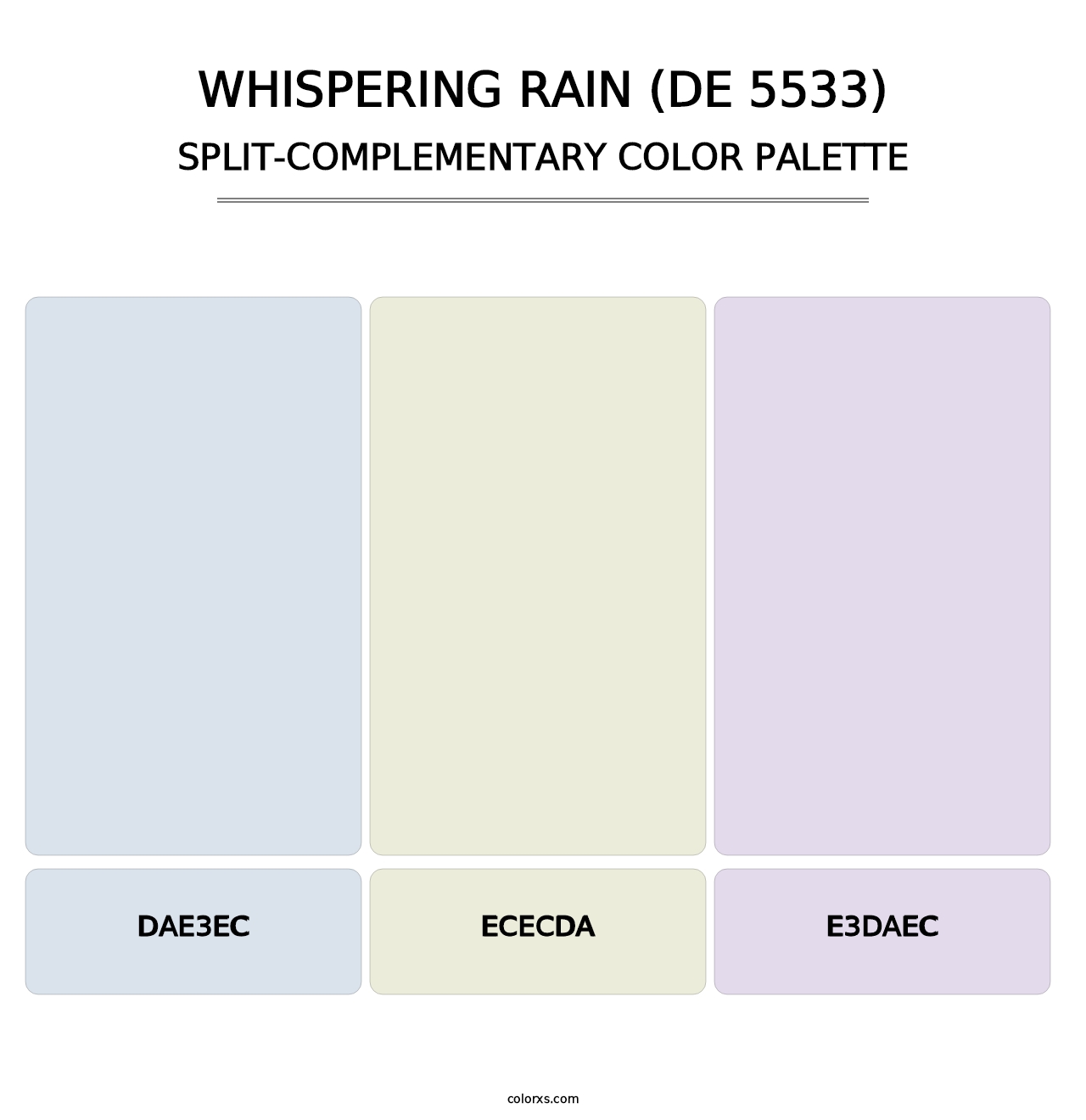 Whispering Rain (DE 5533) - Split-Complementary Color Palette