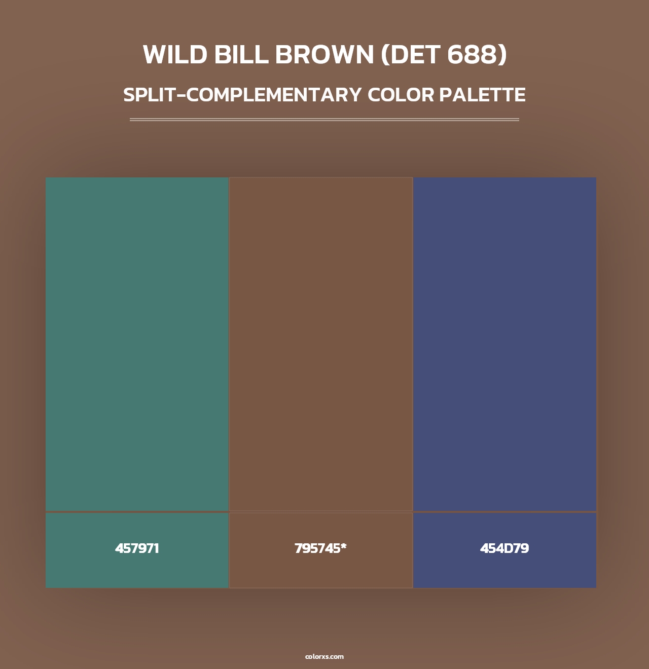 Wild Bill Brown (DET 688) - Split-Complementary Color Palette