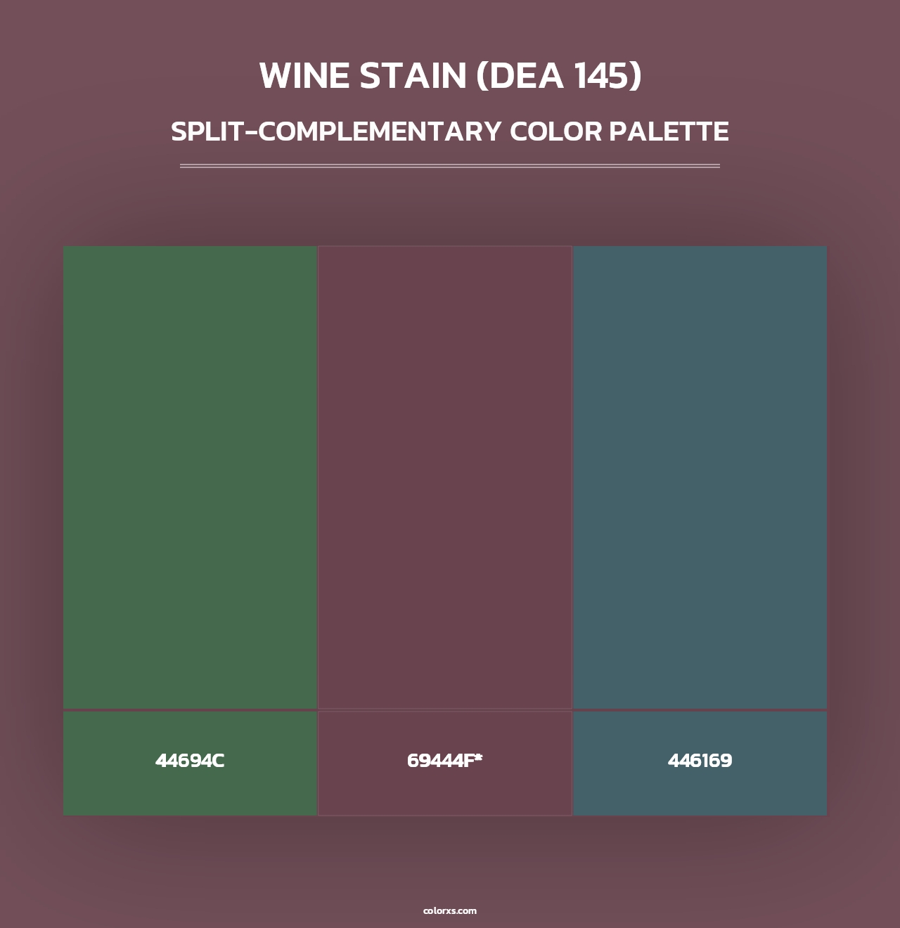 Wine Stain (DEA 145) - Split-Complementary Color Palette