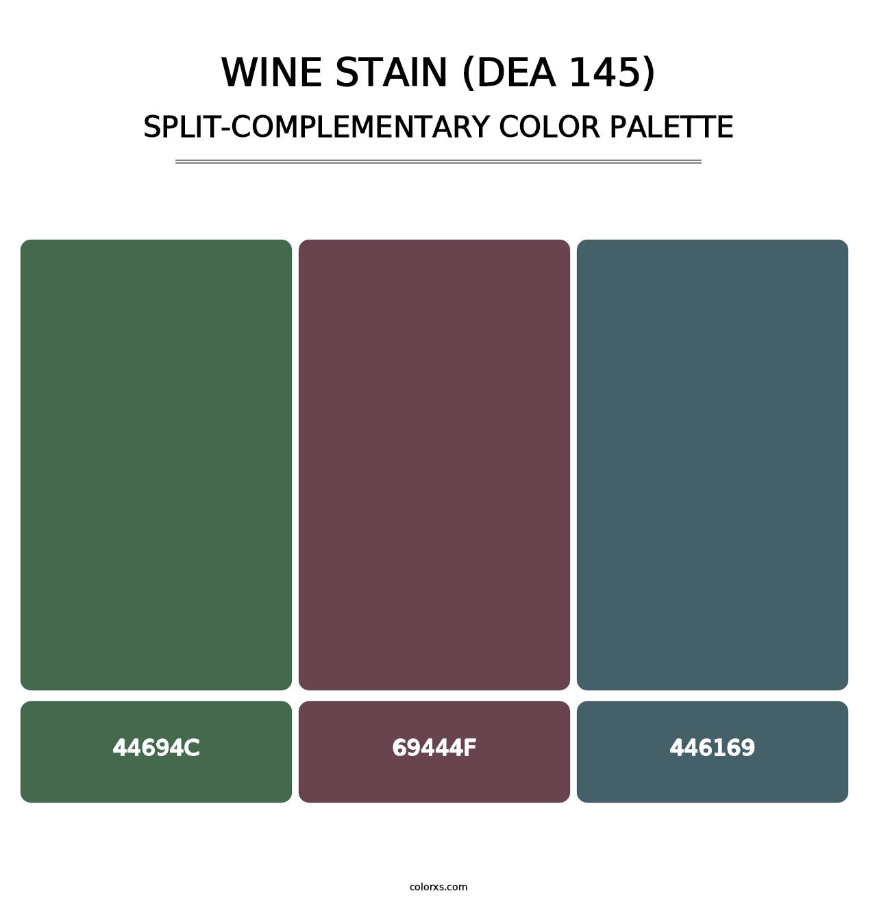 Wine Stain (DEA 145) - Split-Complementary Color Palette