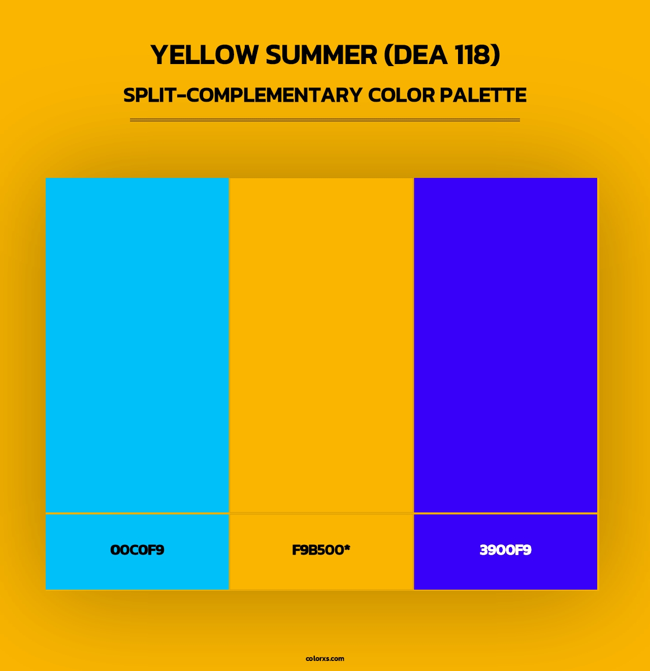 Yellow Summer (DEA 118) - Split-Complementary Color Palette