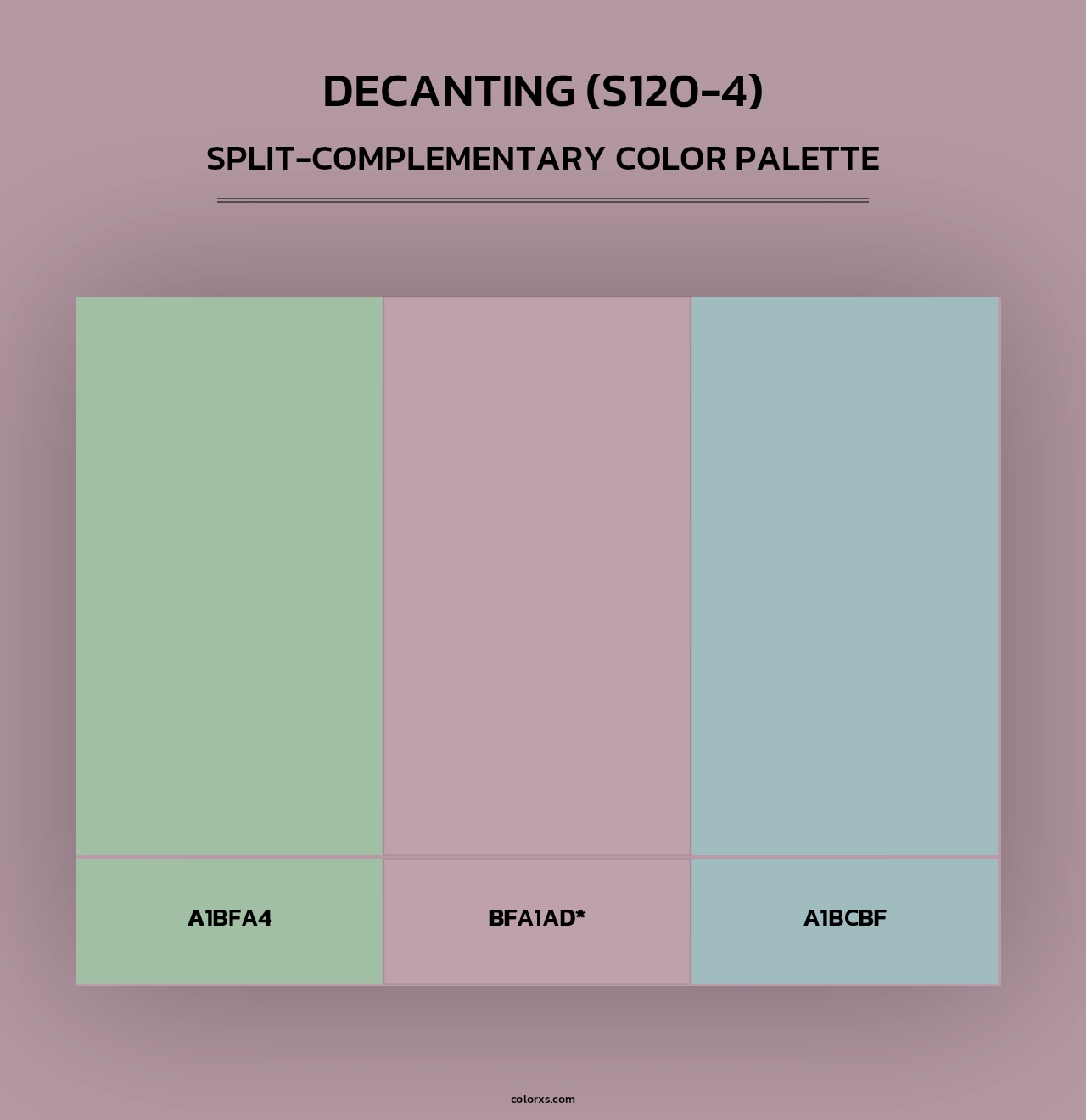 Decanting (S120-4) - Split-Complementary Color Palette