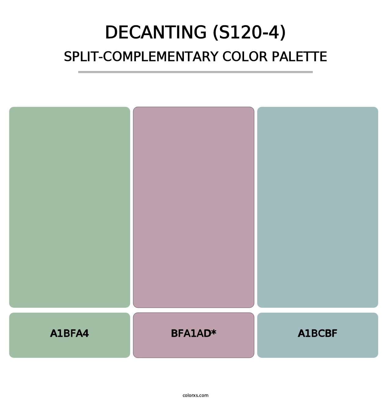 Decanting (S120-4) - Split-Complementary Color Palette