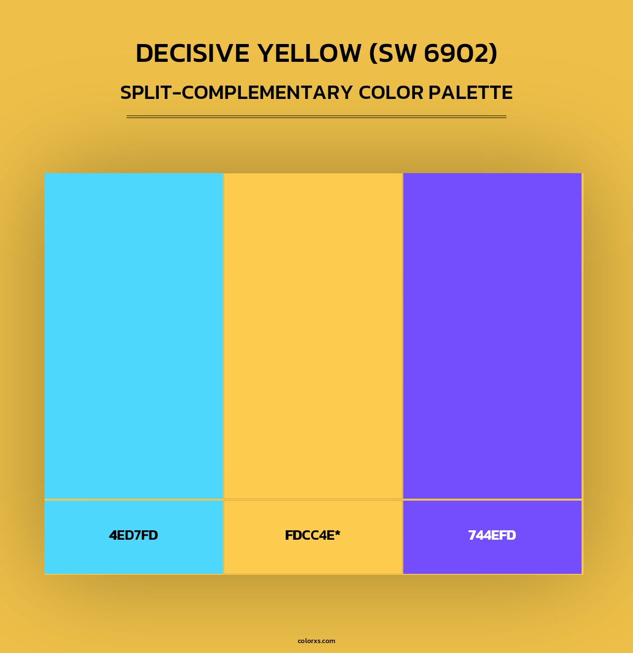 Decisive Yellow (SW 6902) - Split-Complementary Color Palette