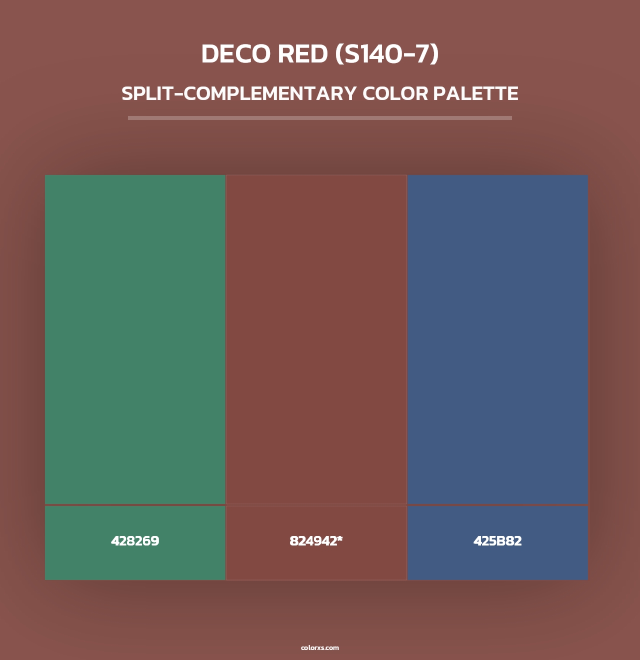 Deco Red (S140-7) - Split-Complementary Color Palette