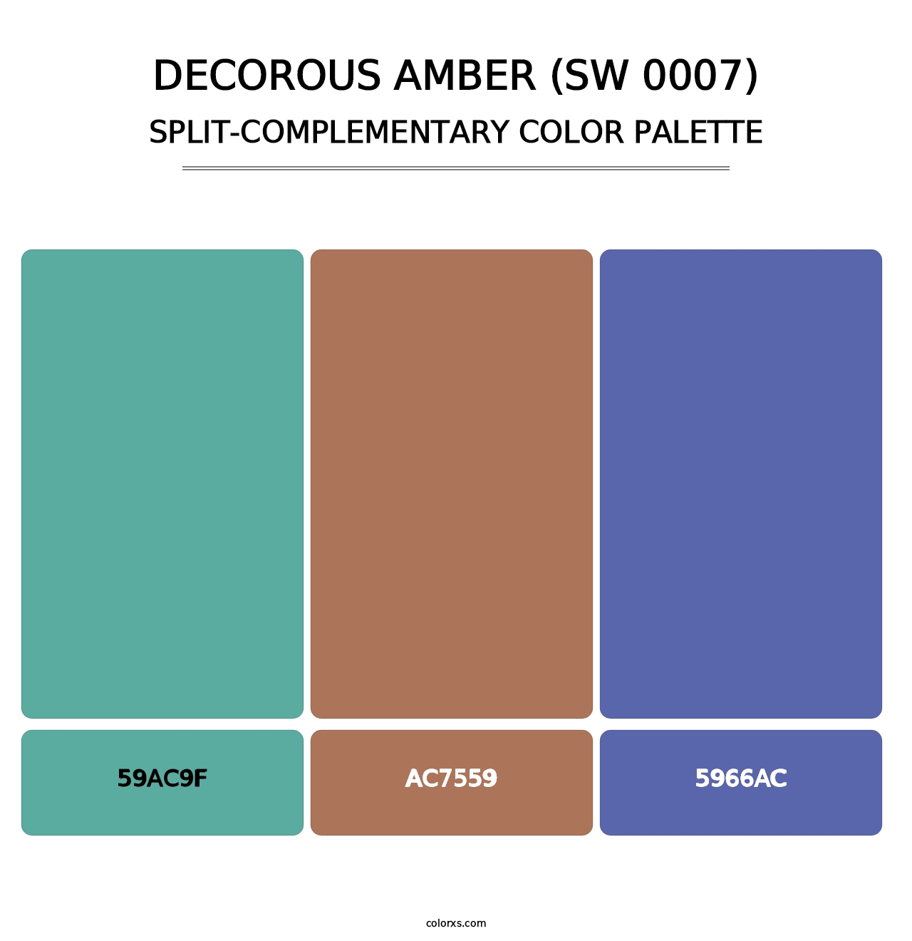 Decorous Amber (SW 0007) - Split-Complementary Color Palette