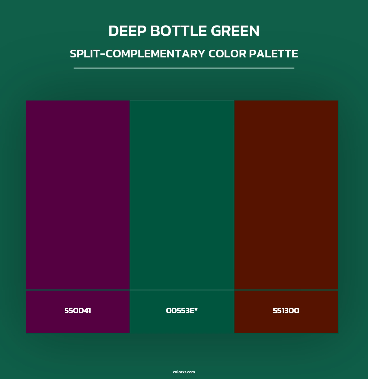 Deep Bottle Green - Split-Complementary Color Palette