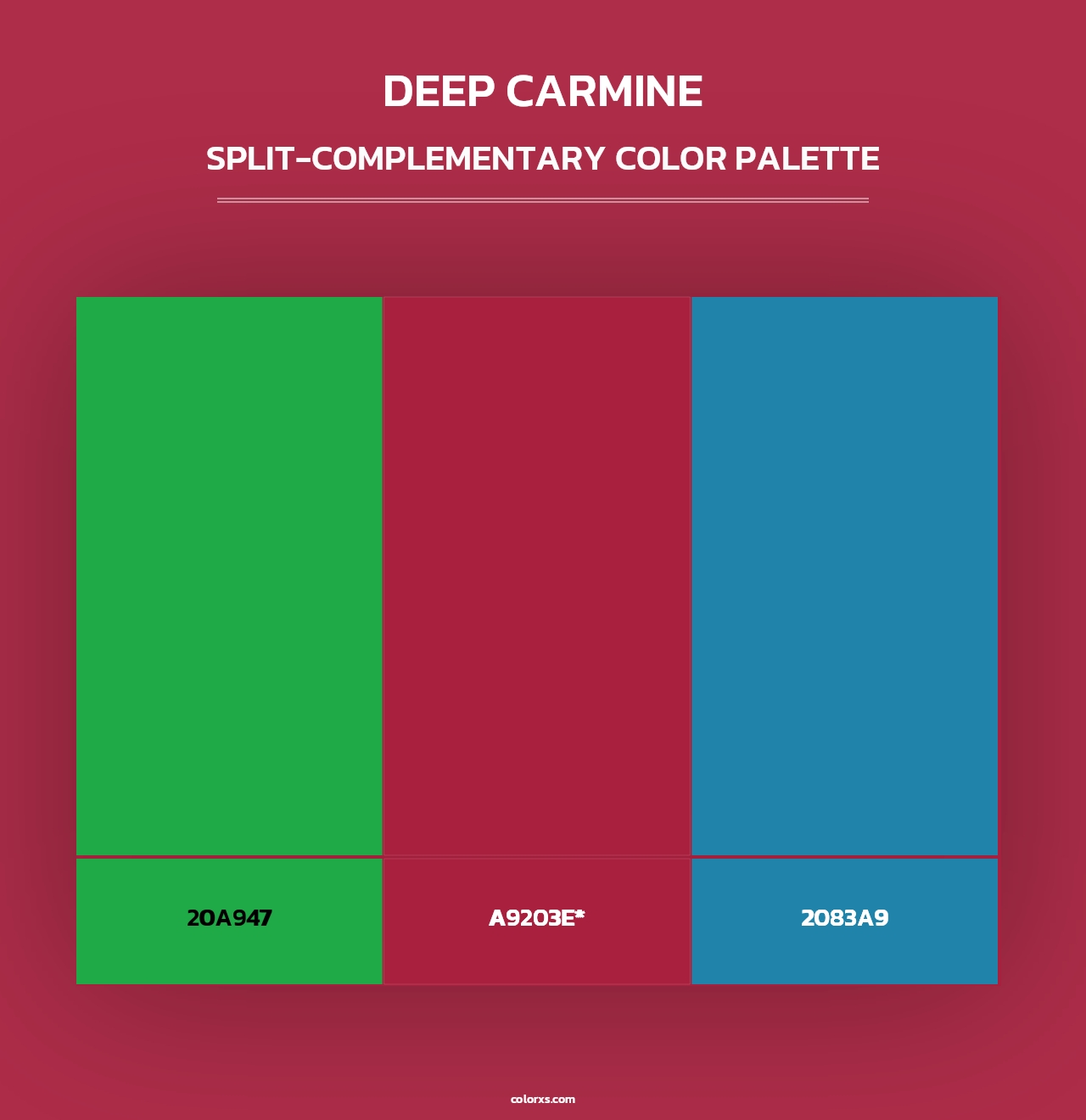 Deep Carmine - Split-Complementary Color Palette