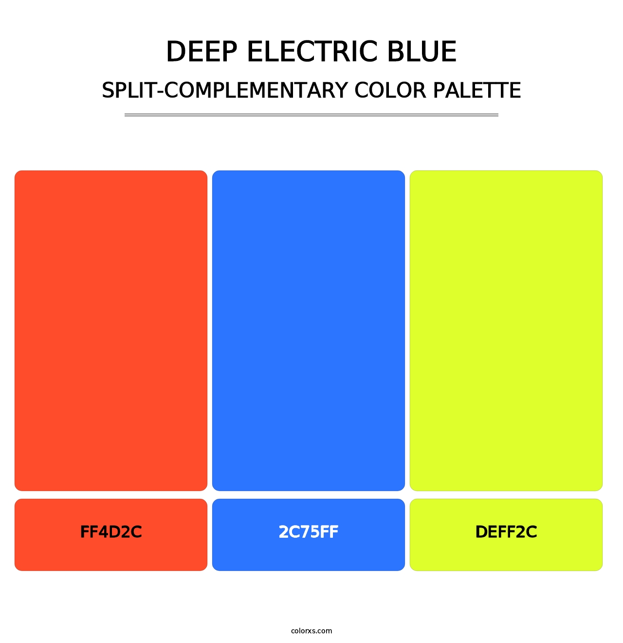 Deep Electric Blue - Split-Complementary Color Palette