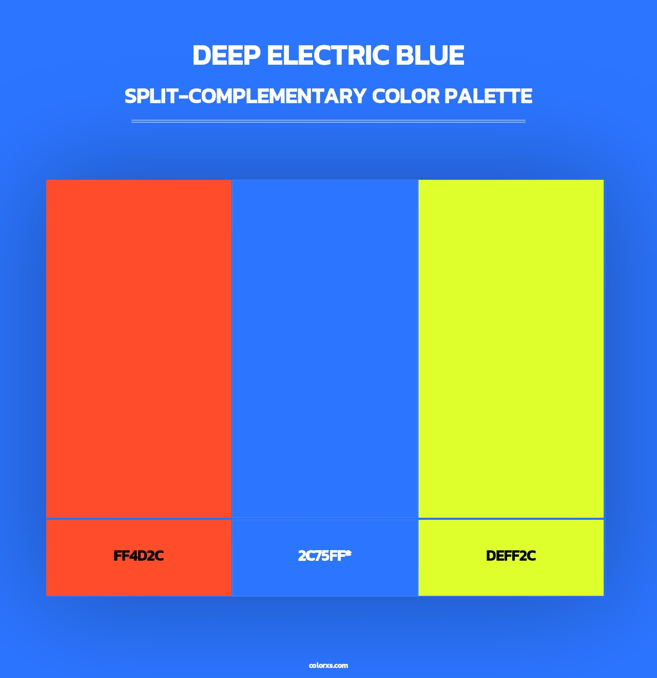 Deep Electric Blue - Split-Complementary Color Palette