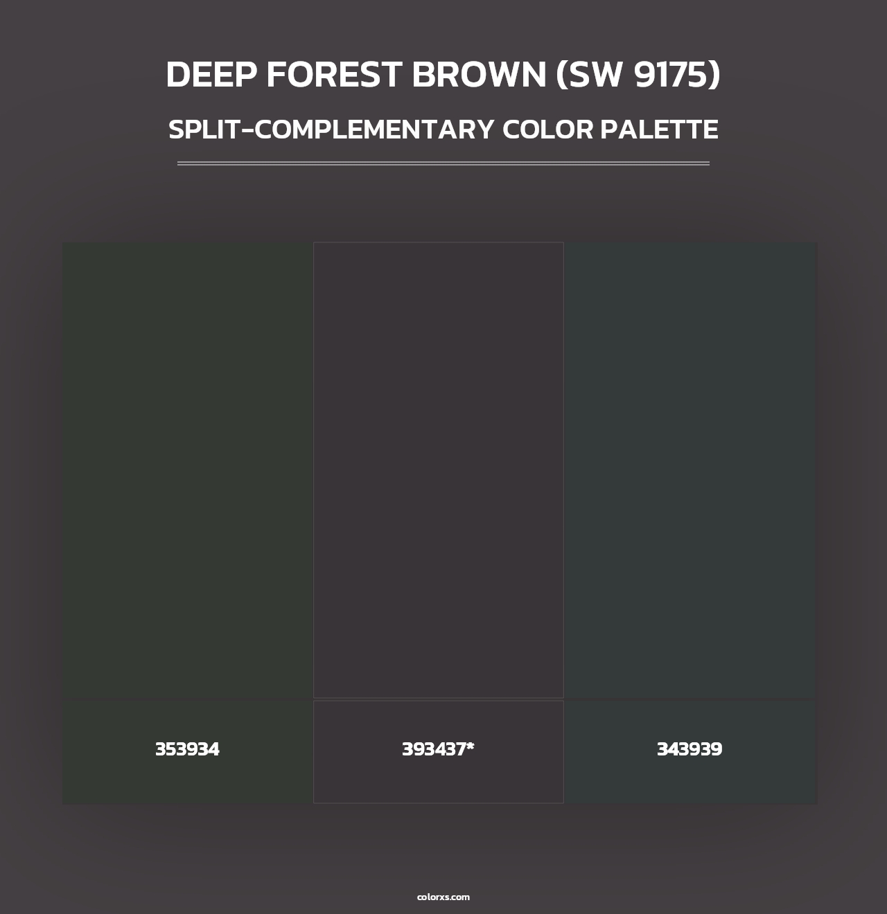 Deep Forest Brown (SW 9175) - Split-Complementary Color Palette