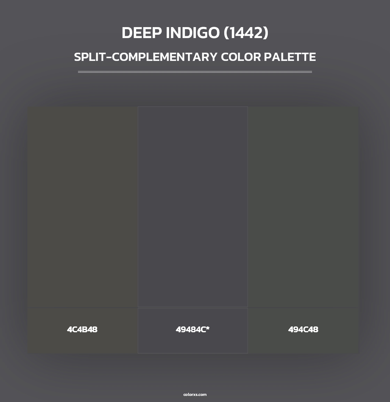 Deep Indigo (1442) - Split-Complementary Color Palette