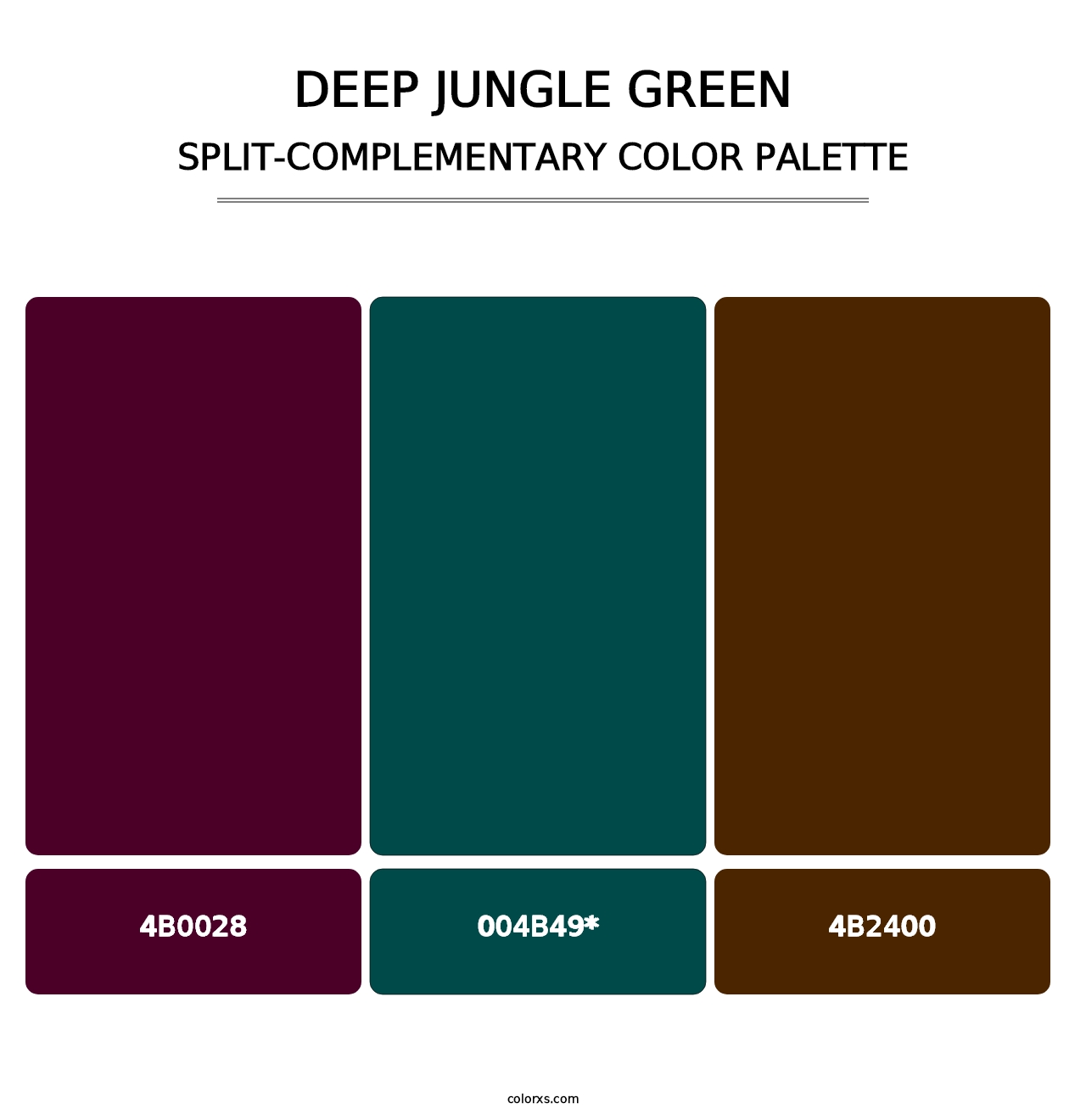 Deep Jungle Green - Split-Complementary Color Palette