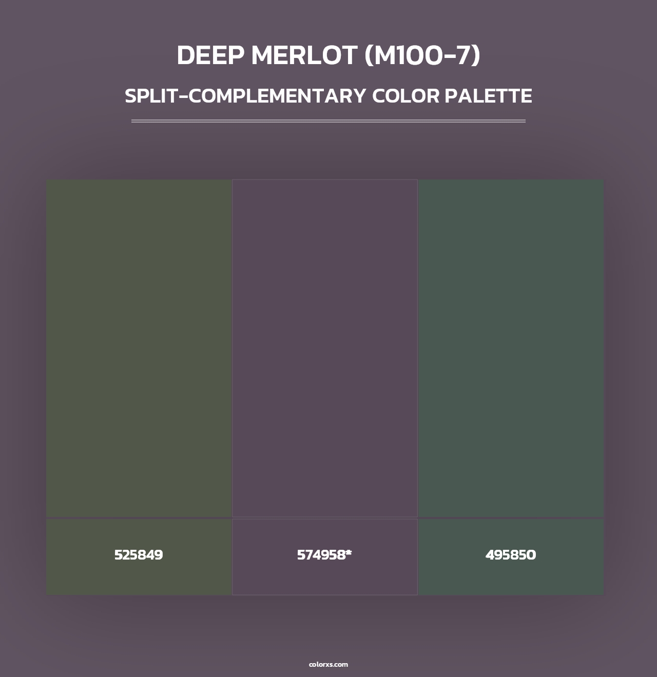 Deep Merlot (M100-7) - Split-Complementary Color Palette