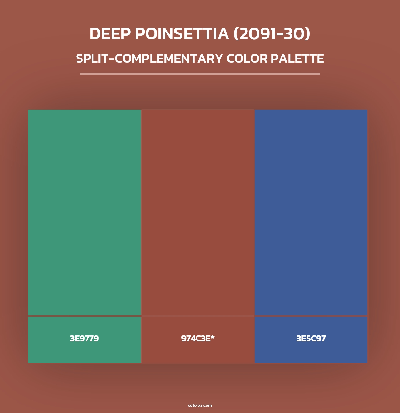 Deep Poinsettia (2091-30) - Split-Complementary Color Palette