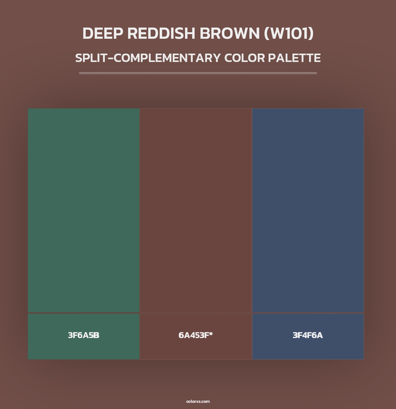Deep Reddish Brown (W101) - Split-Complementary Color Palette