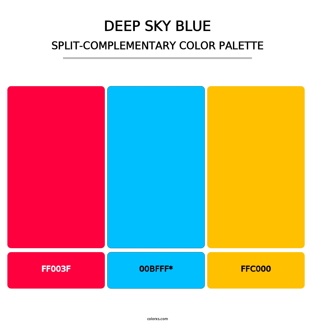 Deep Sky Blue - Split-Complementary Color Palette