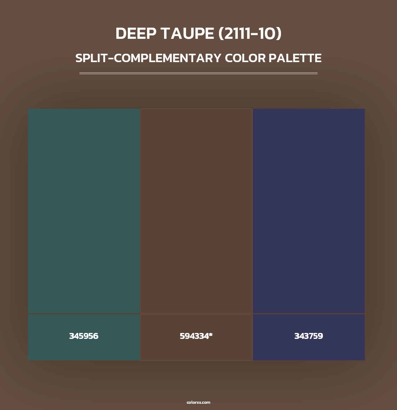 Deep Taupe (2111-10) - Split-Complementary Color Palette