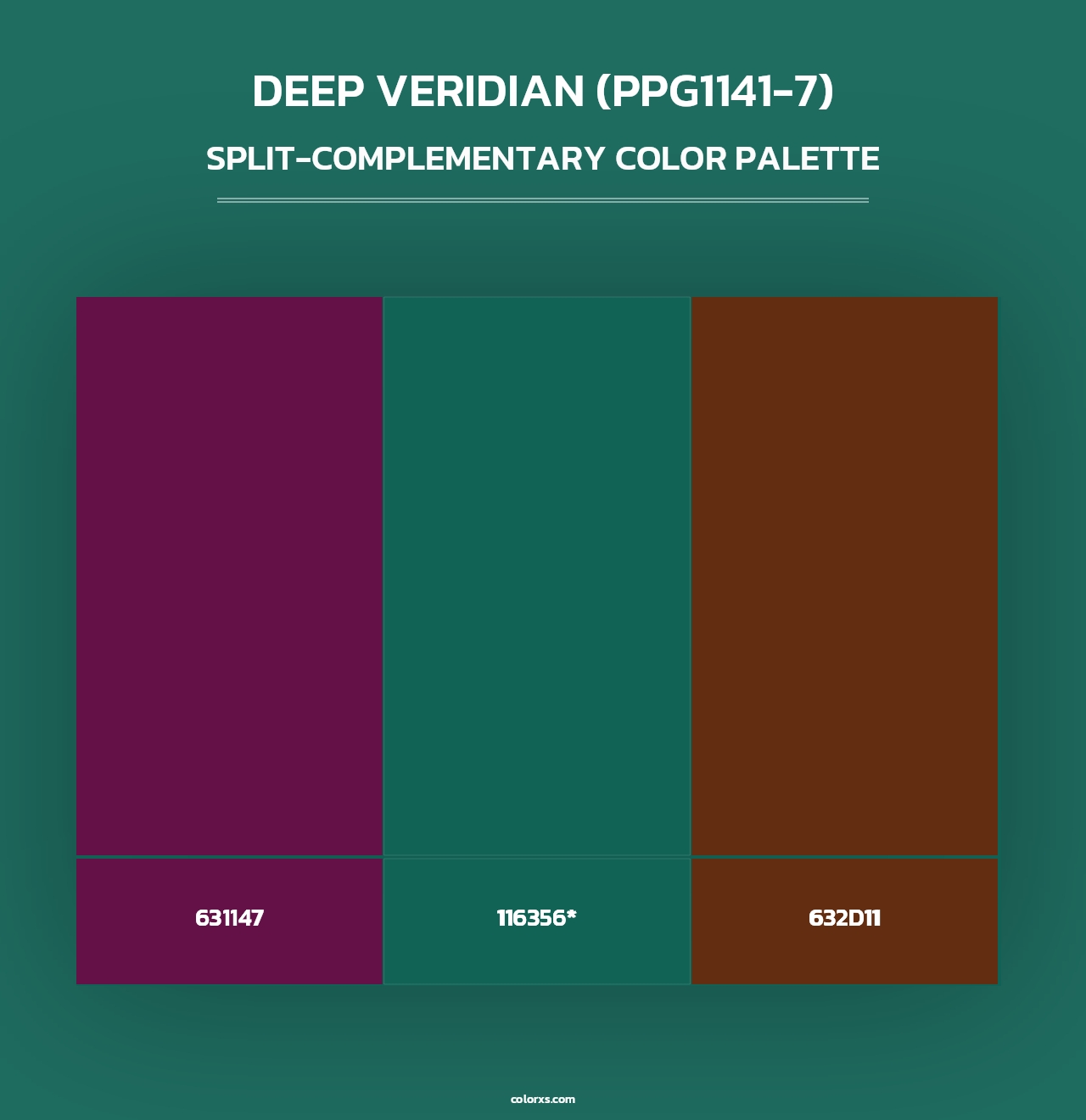Deep Veridian (PPG1141-7) - Split-Complementary Color Palette