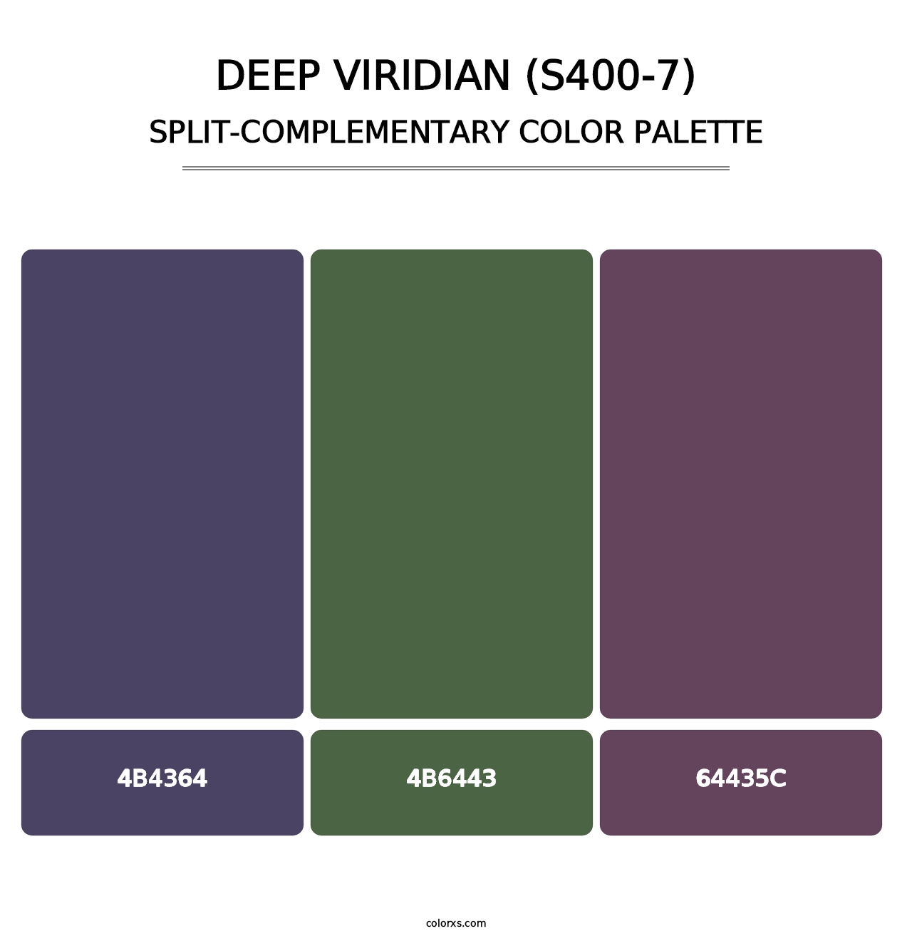 Deep Viridian (S400-7) - Split-Complementary Color Palette