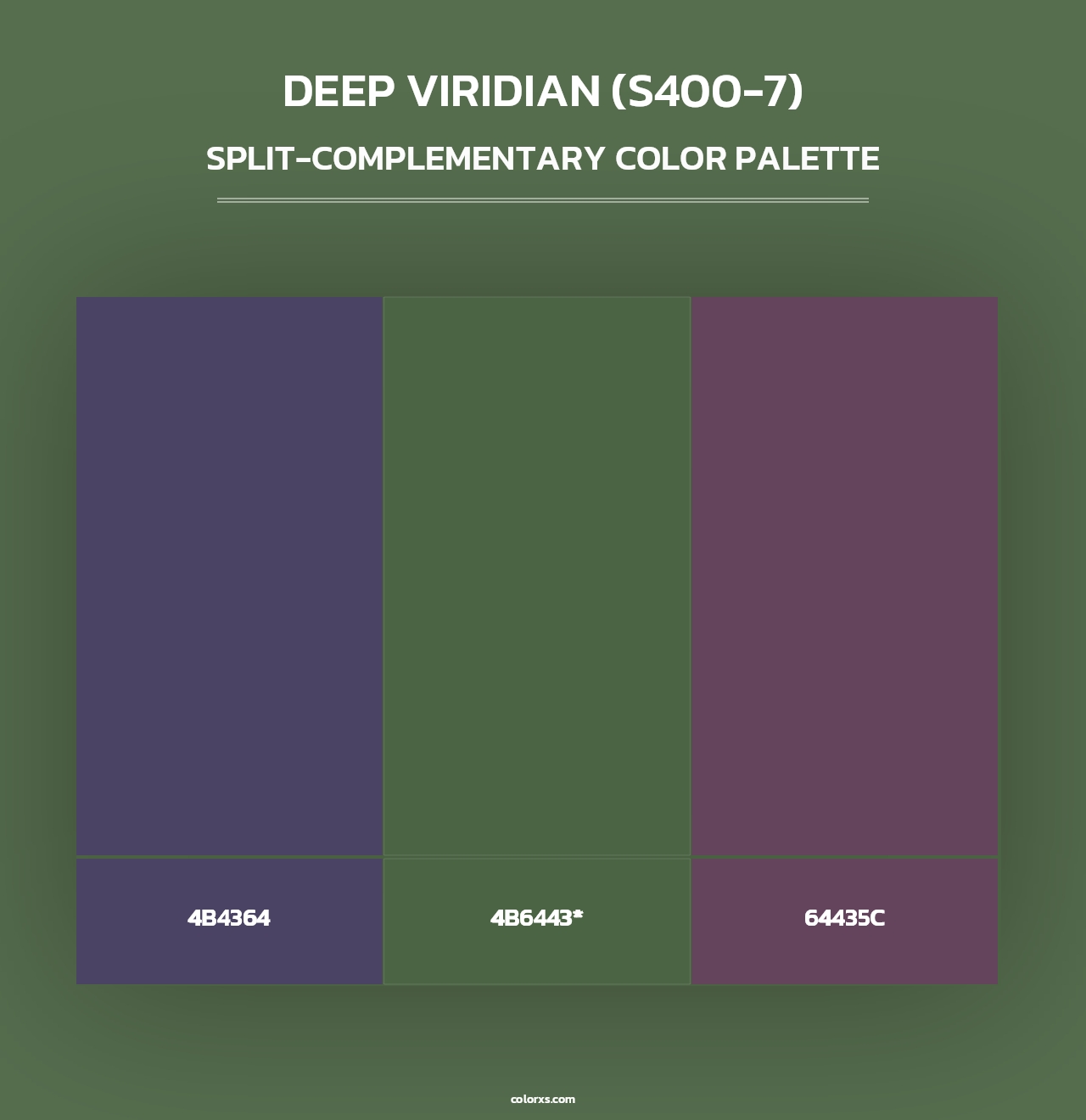 Deep Viridian (S400-7) - Split-Complementary Color Palette