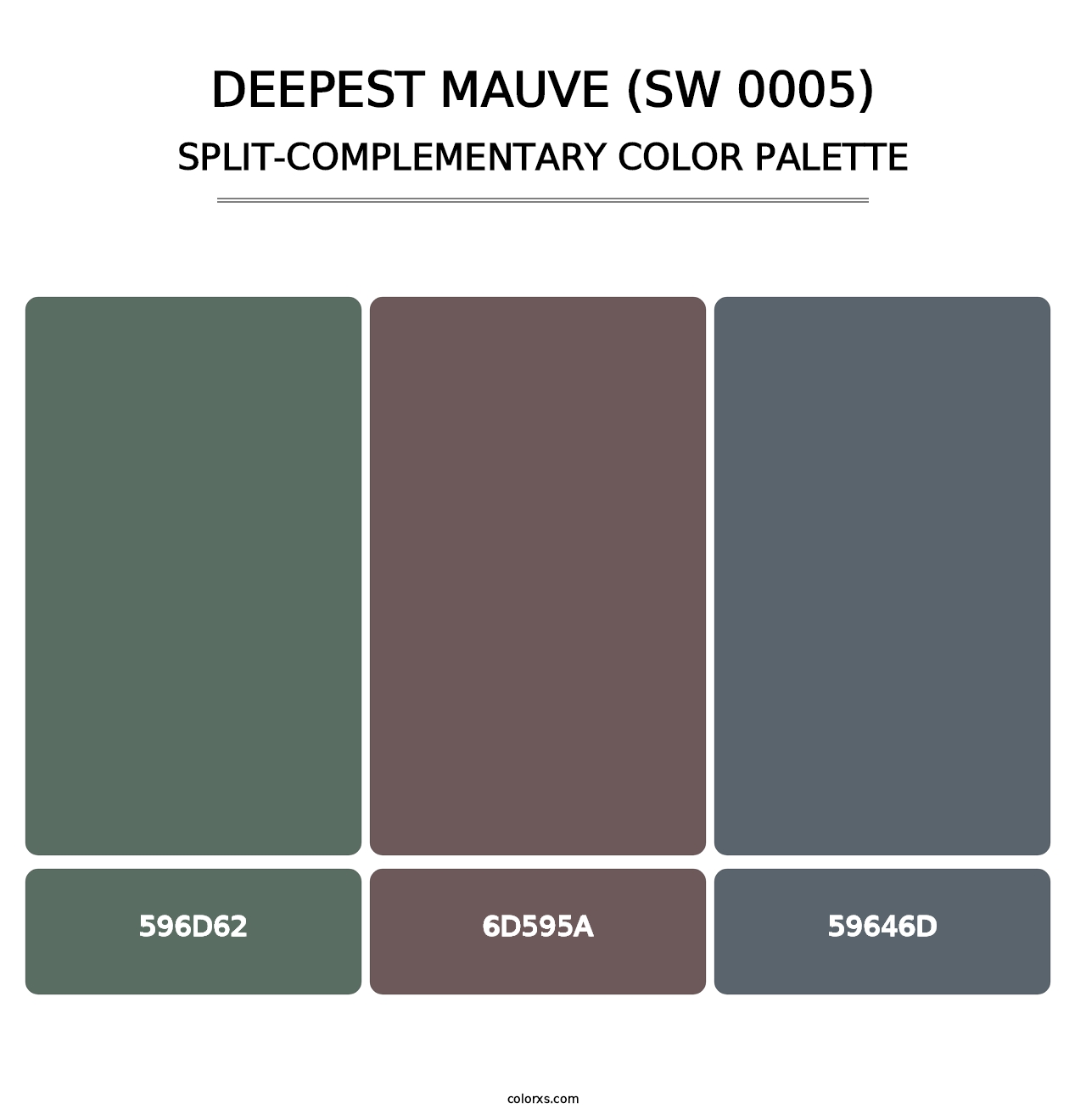 Deepest Mauve (SW 0005) - Split-Complementary Color Palette
