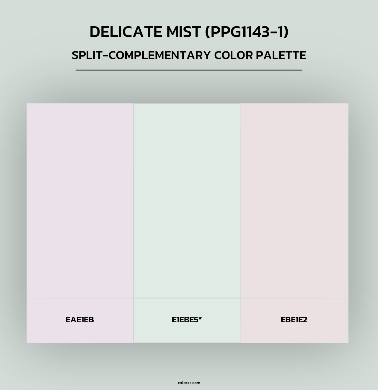 Delicate Mist (PPG1143-1) - Split-Complementary Color Palette