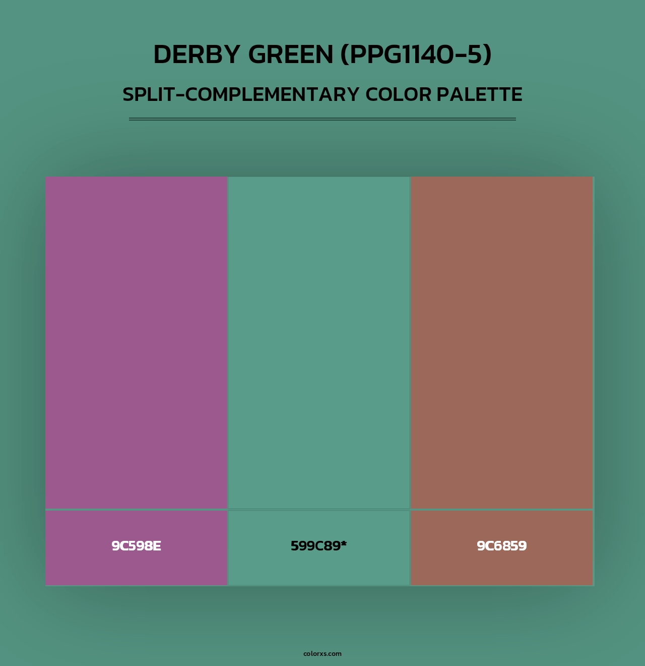 Derby Green (PPG1140-5) - Split-Complementary Color Palette