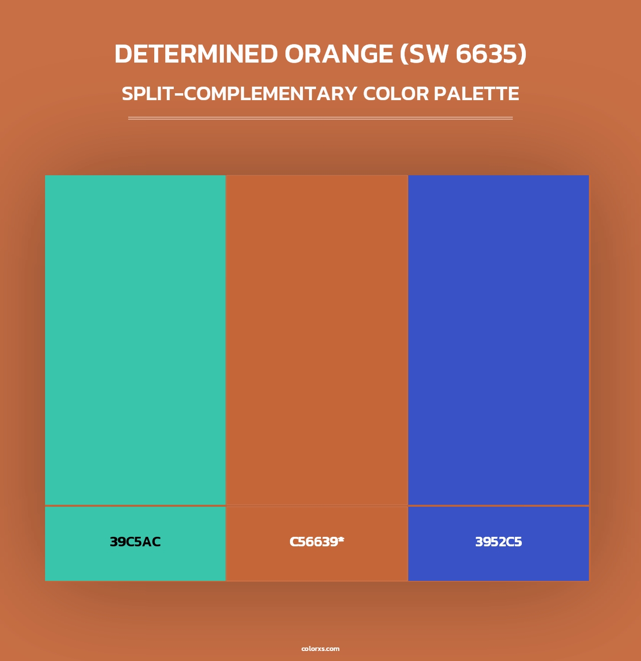 Determined Orange (SW 6635) - Split-Complementary Color Palette