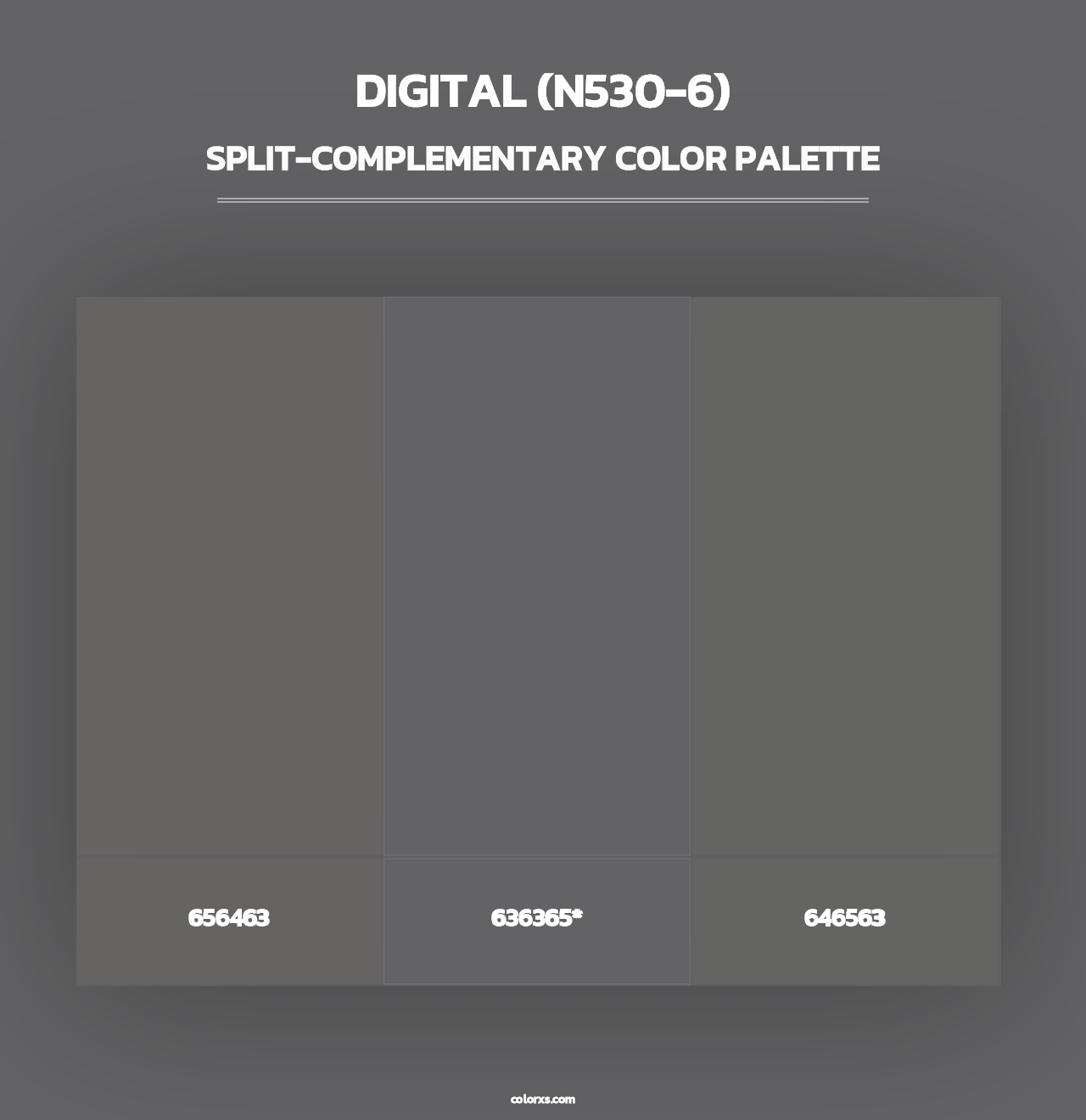 Digital (N530-6) - Split-Complementary Color Palette