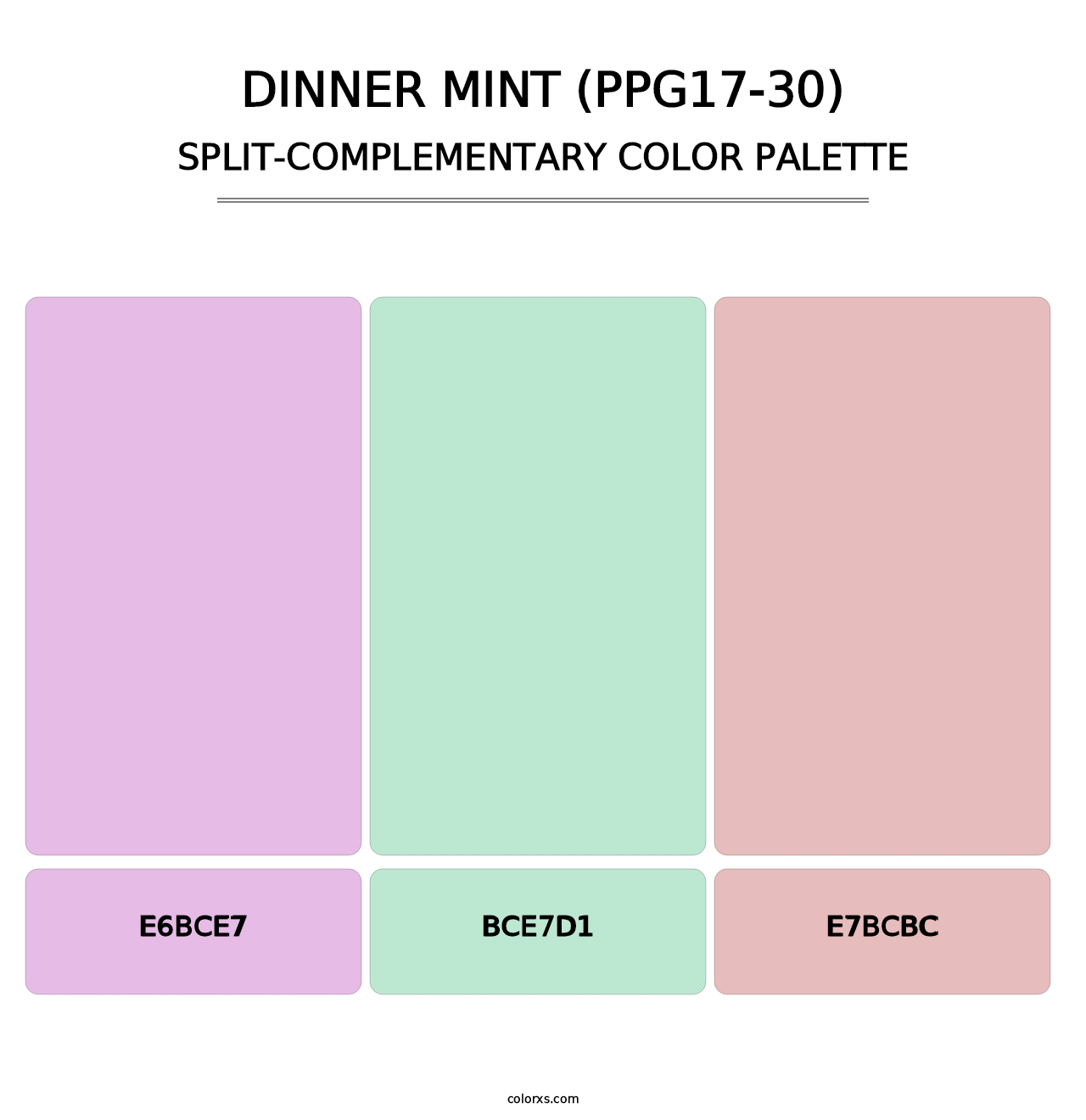 Dinner Mint (PPG17-30) - Split-Complementary Color Palette