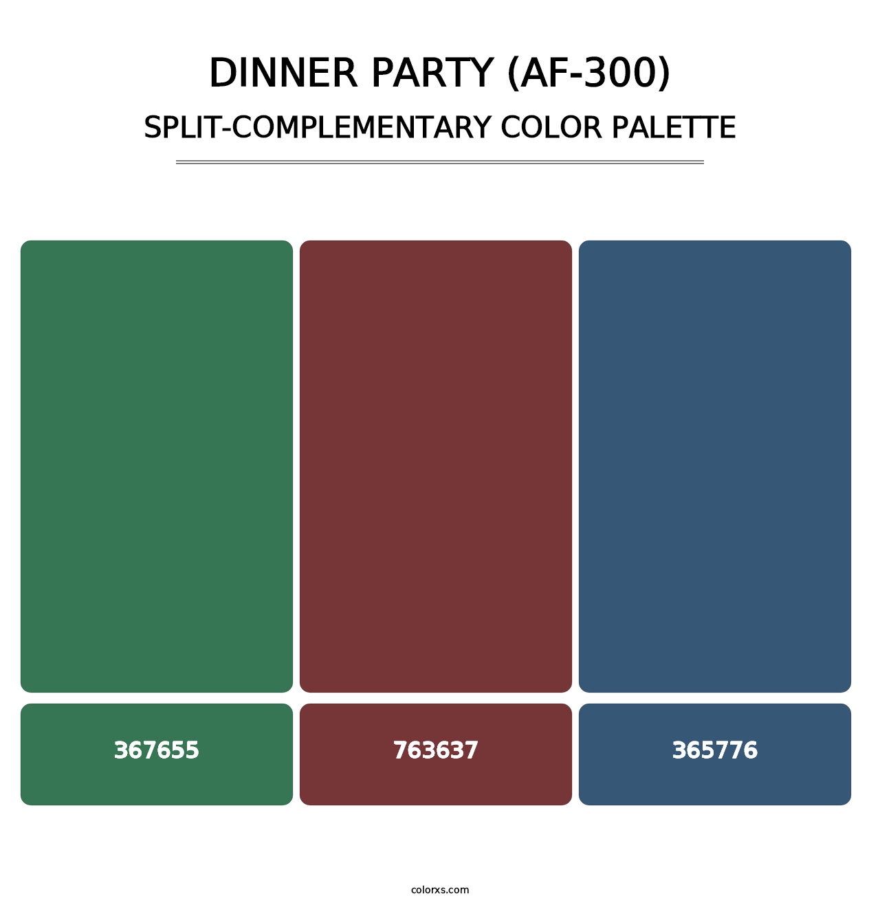 Dinner Party (AF-300) - Split-Complementary Color Palette