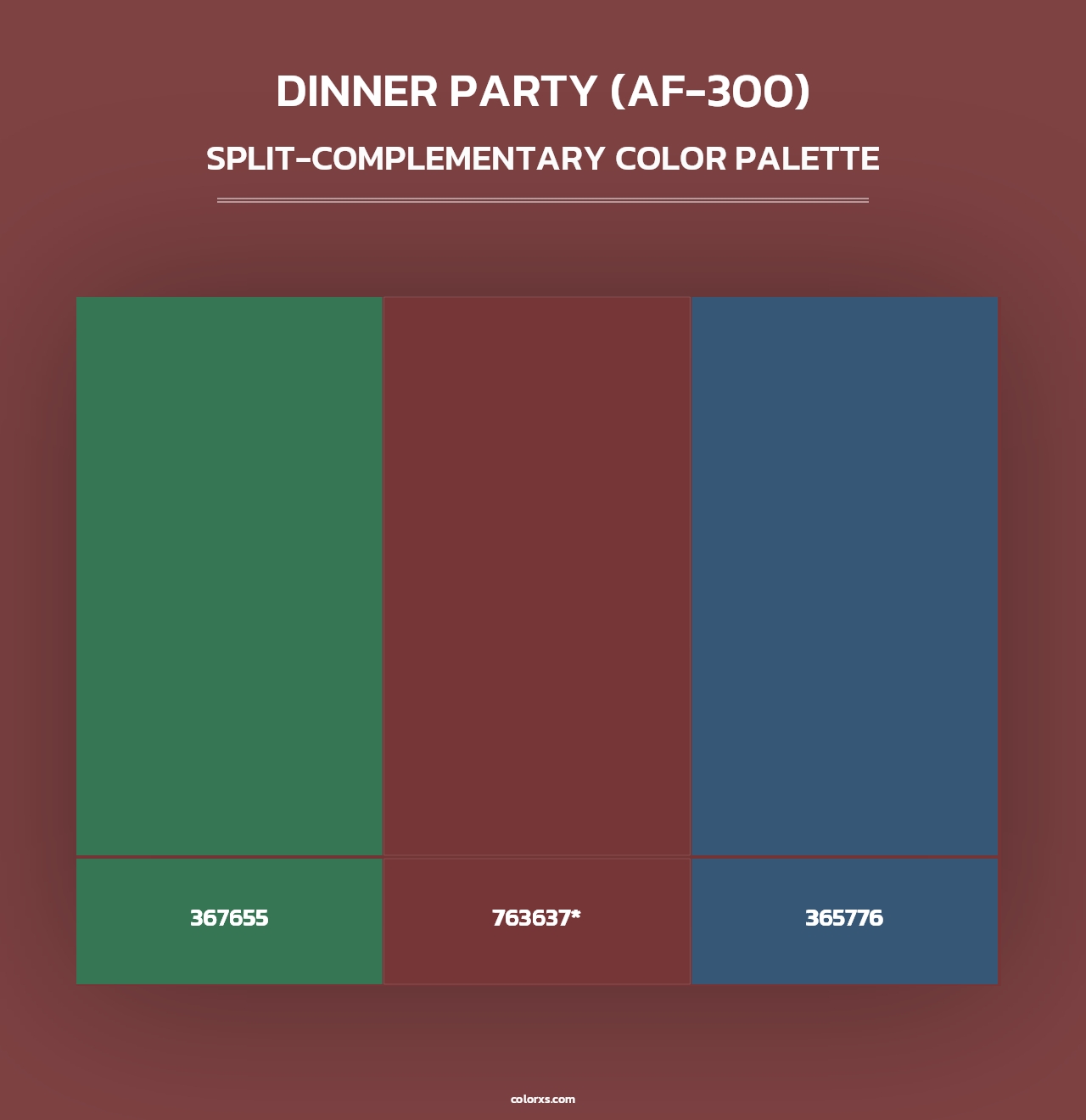 Dinner Party (AF-300) - Split-Complementary Color Palette