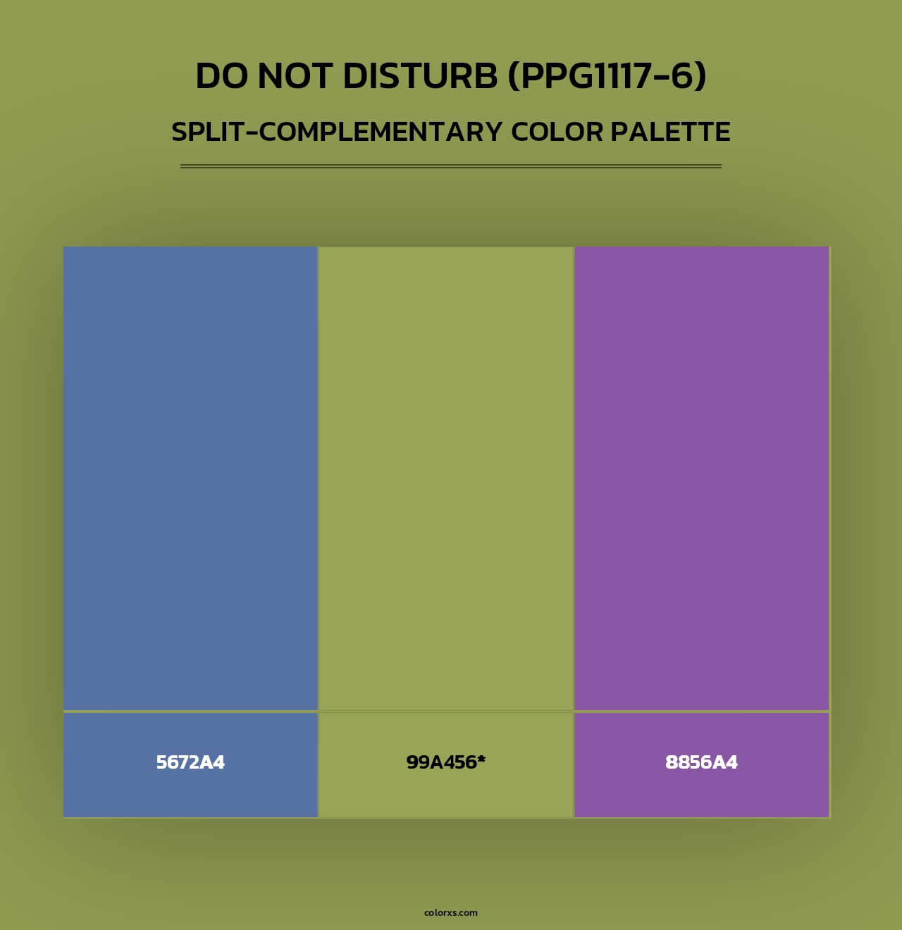 Do Not Disturb (PPG1117-6) - Split-Complementary Color Palette