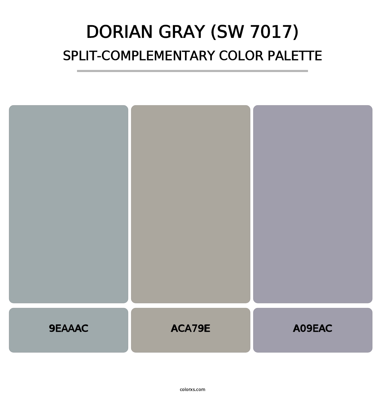 Dorian Gray (SW 7017) - Split-Complementary Color Palette