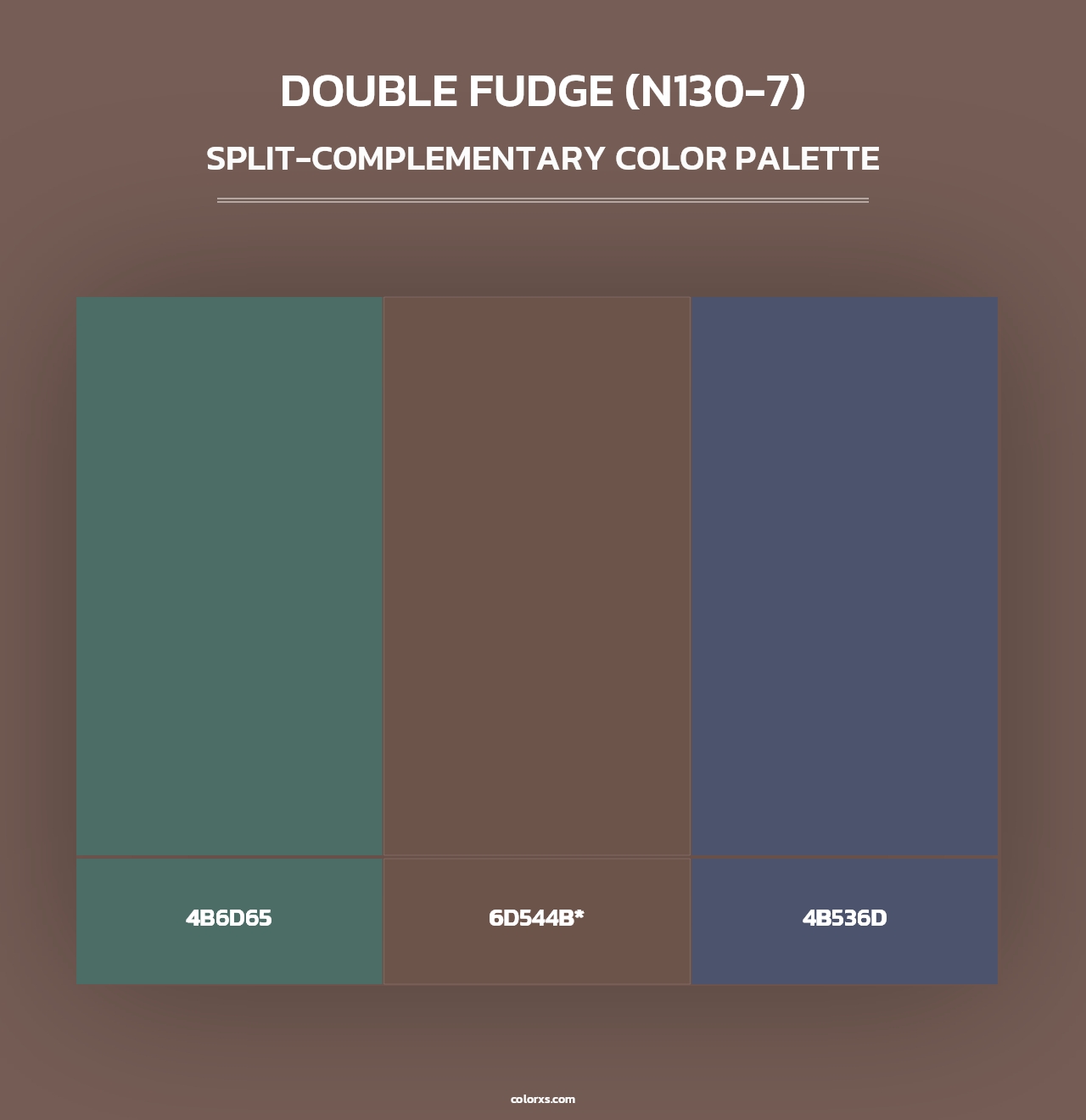 Double Fudge (N130-7) - Split-Complementary Color Palette