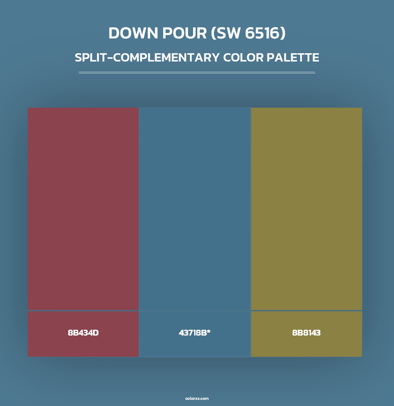 Down Pour (SW 6516) - Split-Complementary Color Palette
