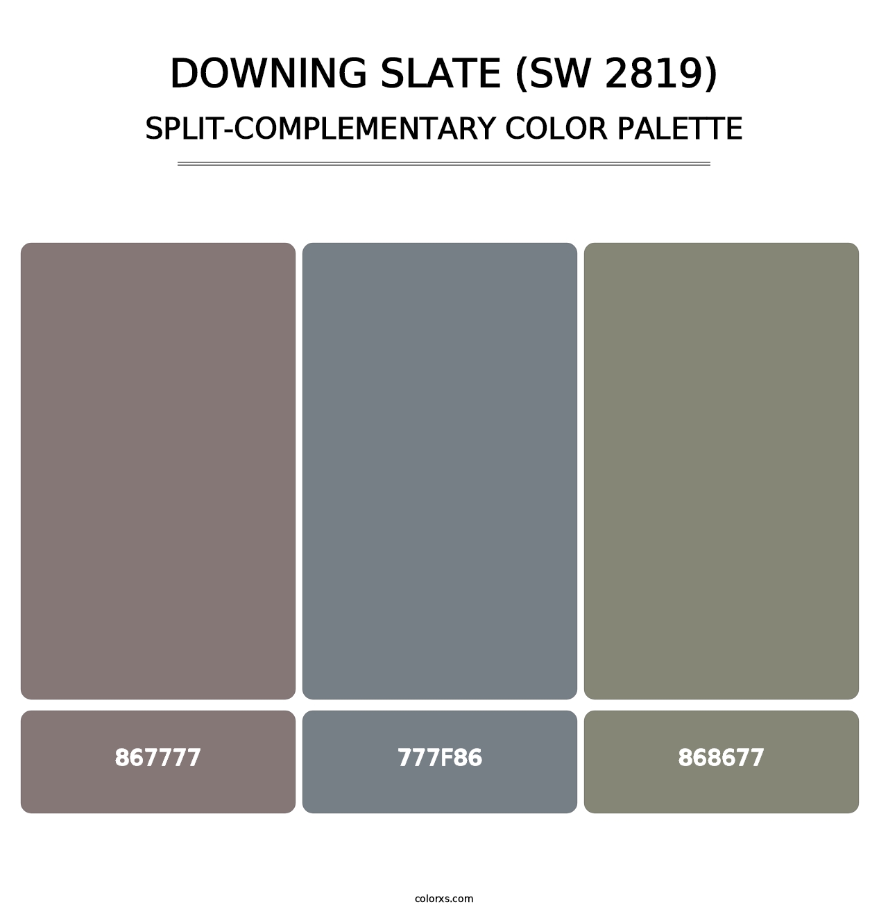 Downing Slate (SW 2819) - Split-Complementary Color Palette