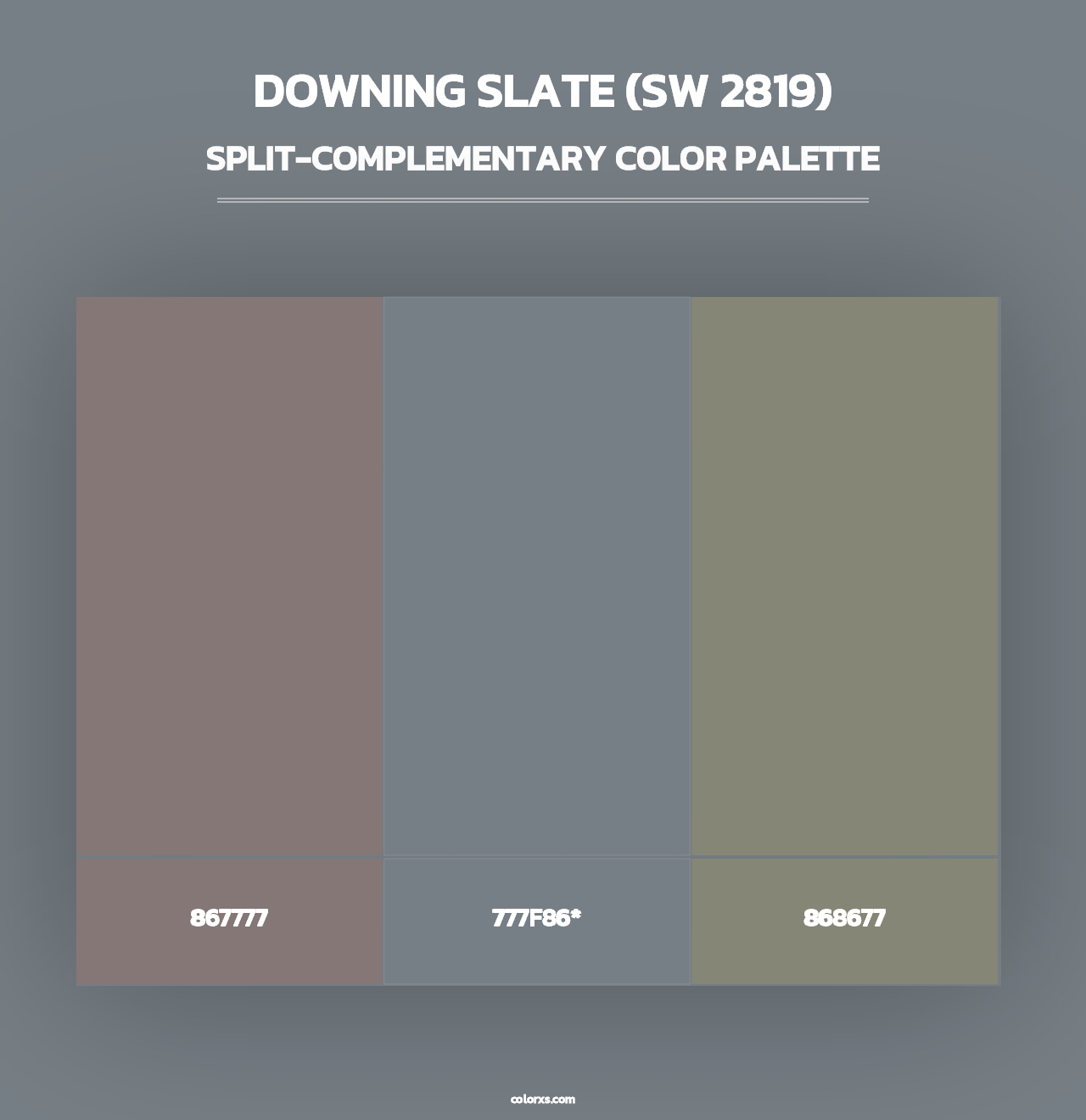 Downing Slate (SW 2819) - Split-Complementary Color Palette
