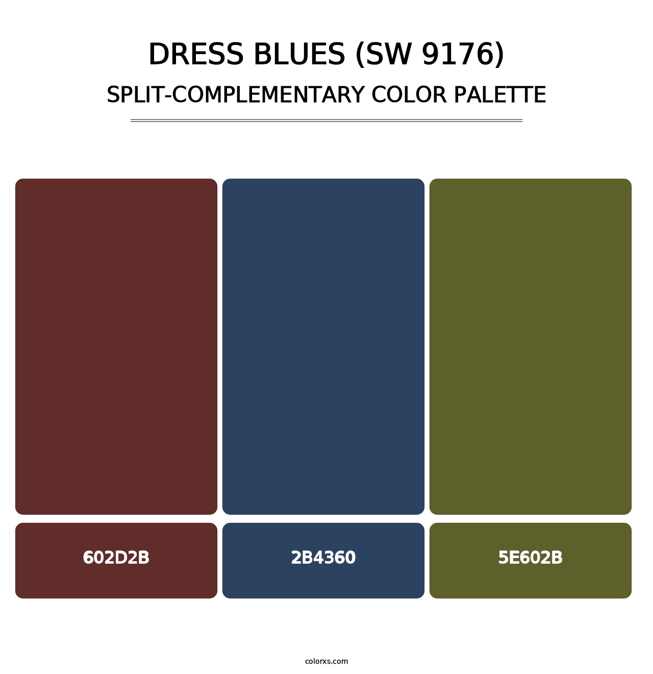 Dress Blues (SW 9176) - Split-Complementary Color Palette