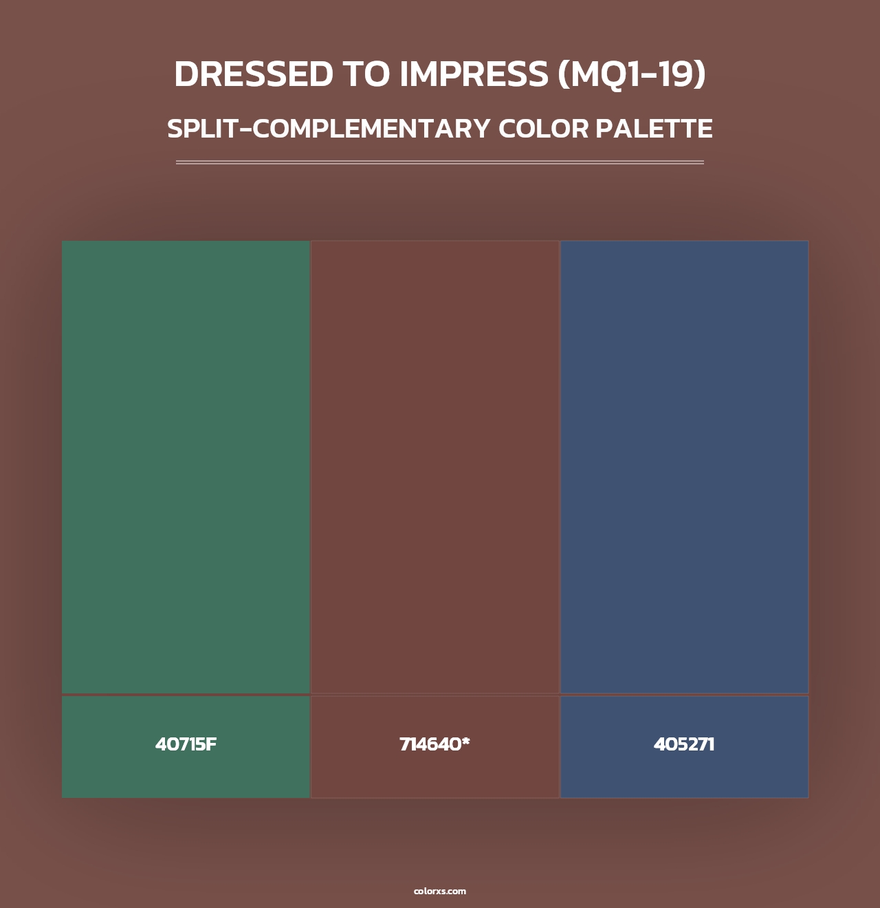 Dressed To Impress (MQ1-19) - Split-Complementary Color Palette