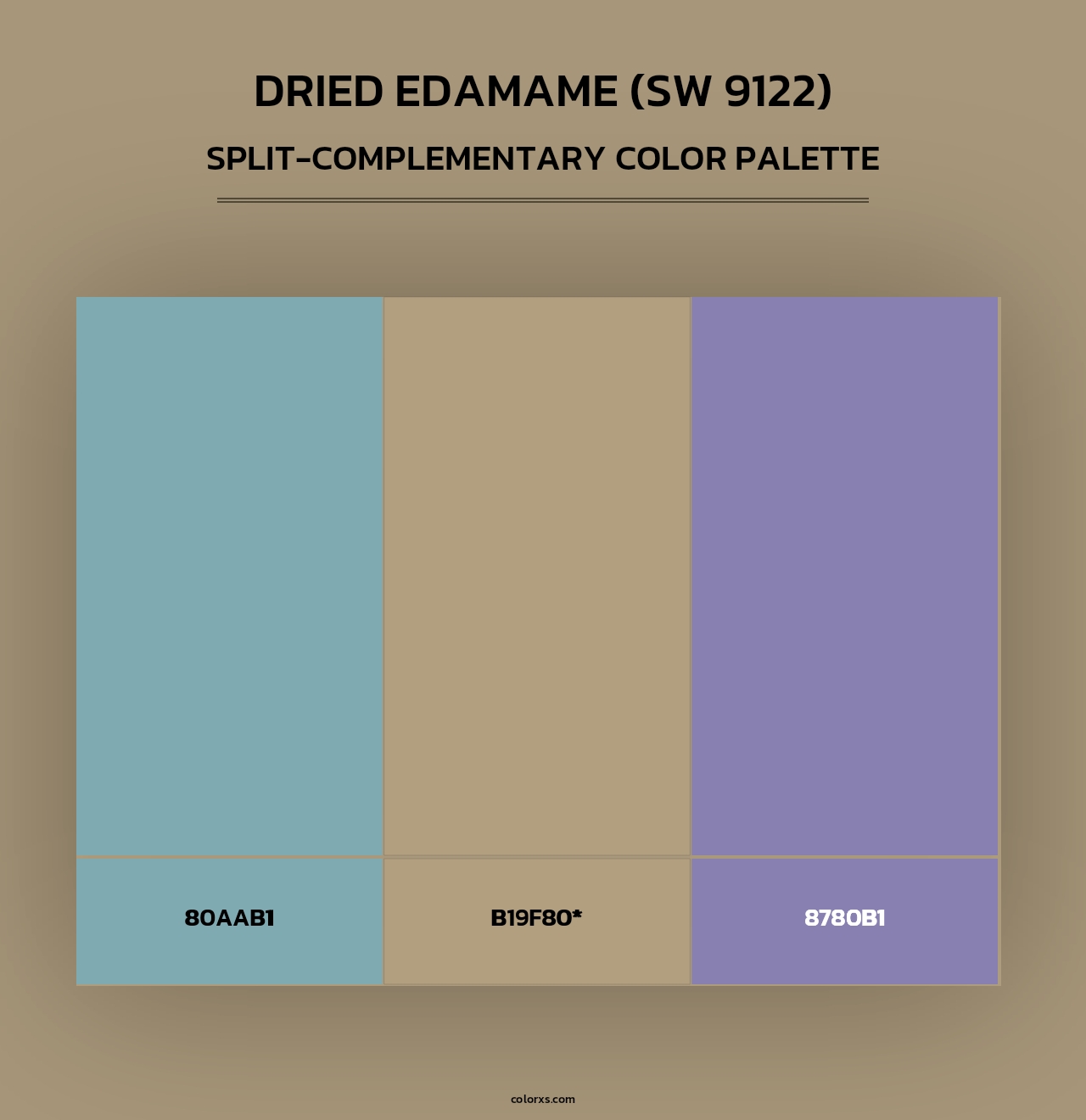Dried Edamame (SW 9122) - Split-Complementary Color Palette