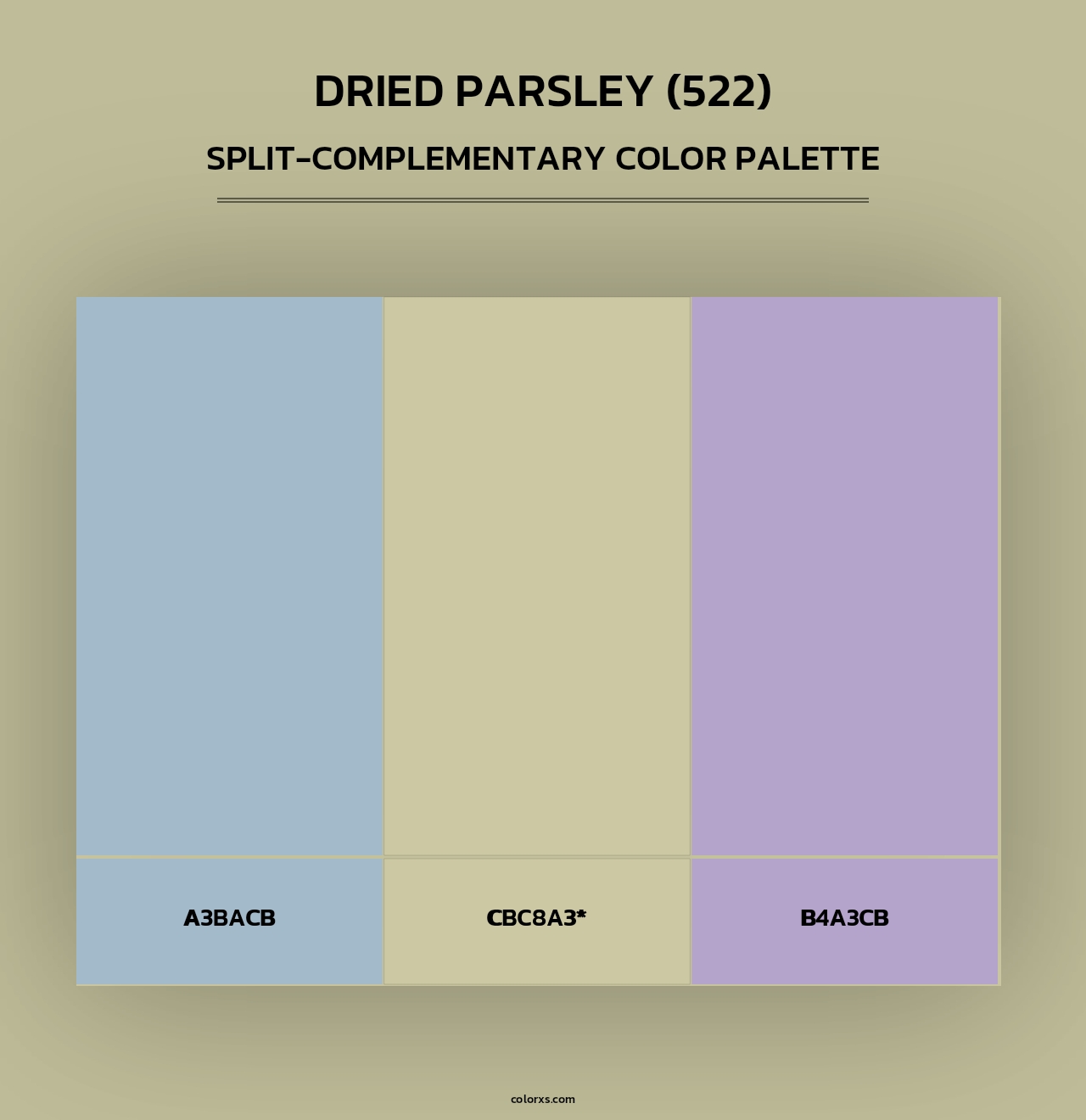 Dried Parsley (522) - Split-Complementary Color Palette