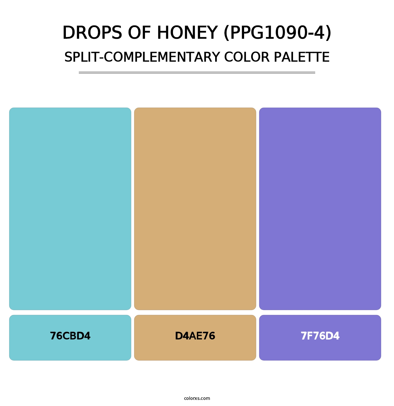 Drops Of Honey (PPG1090-4) - Split-Complementary Color Palette