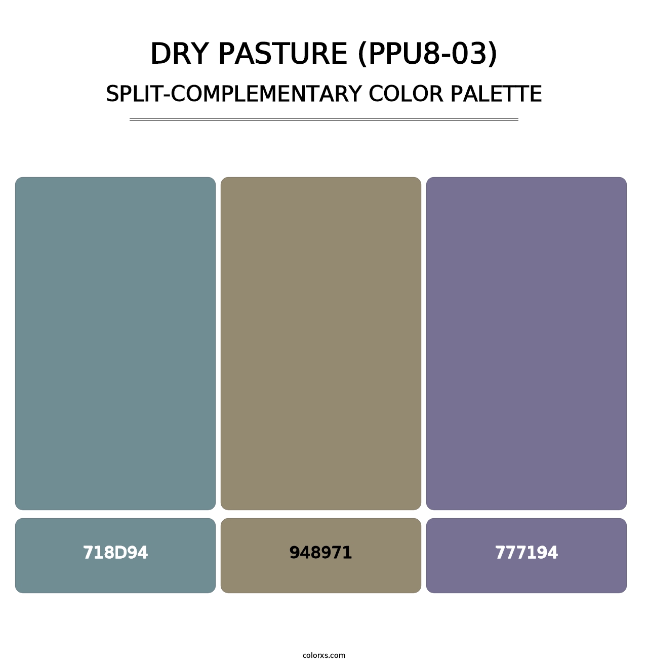 Dry Pasture (PPU8-03) - Split-Complementary Color Palette