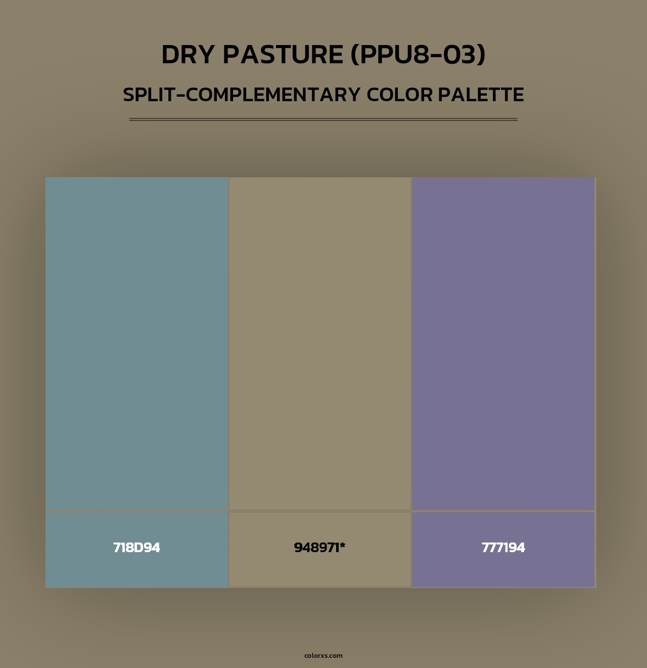 Dry Pasture (PPU8-03) - Split-Complementary Color Palette