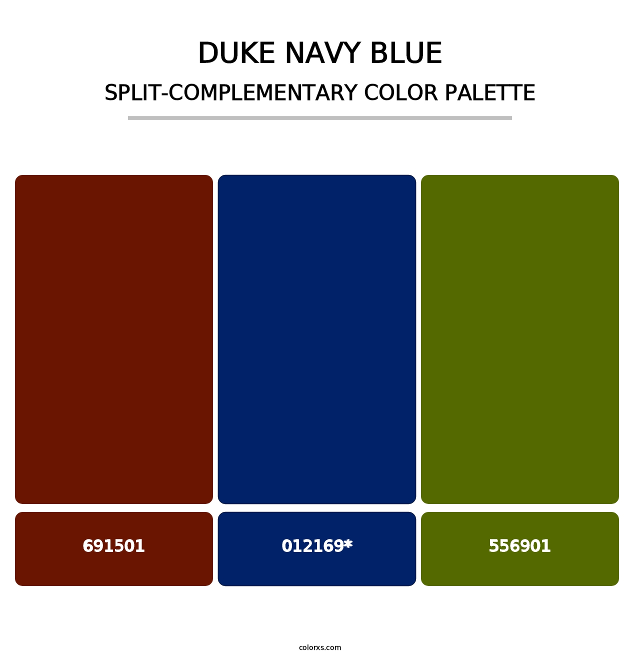 Duke Navy Blue - Split-Complementary Color Palette